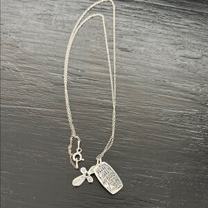 Silver Pendant Necklace with Charms